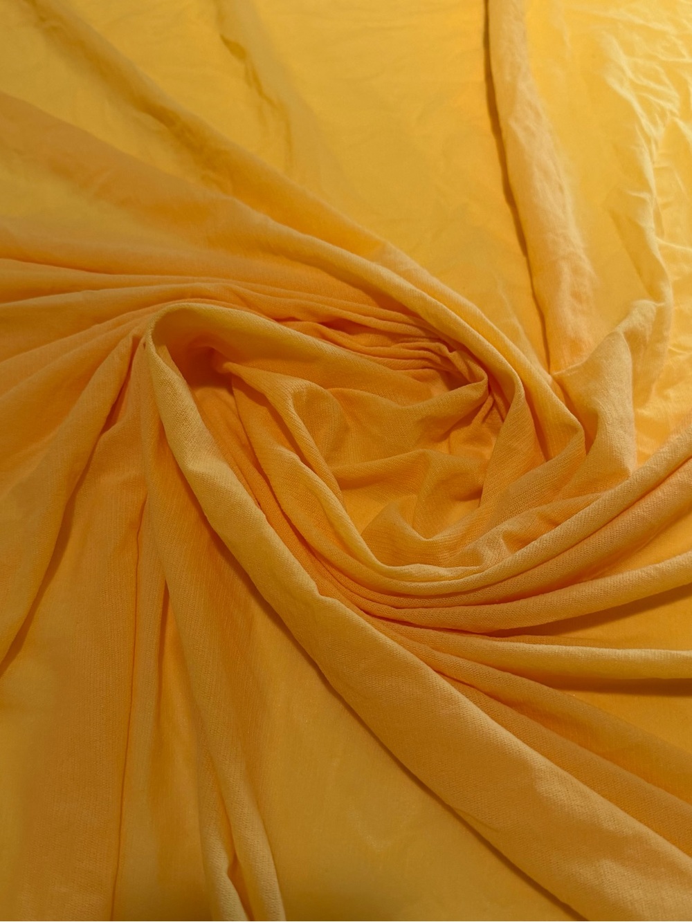 Yellow Poly Print Sheer Stretchy Fabric